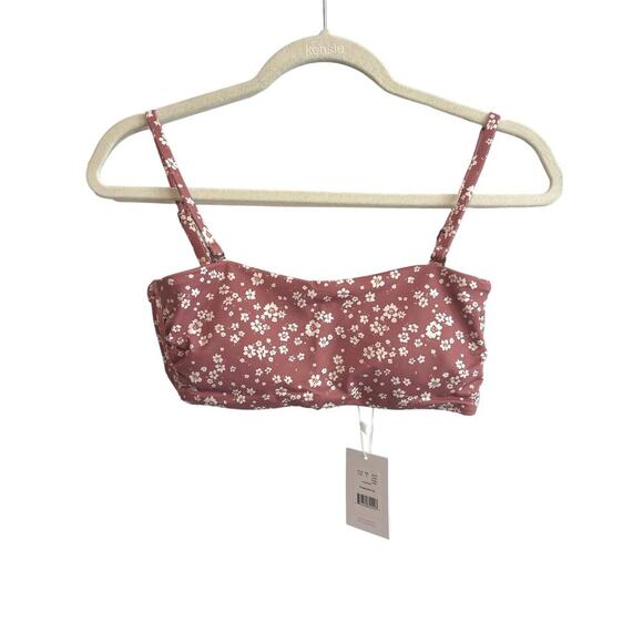 NWT Andie Swim The Bora Bora Bikini Top In Ditsy Floral Rose Size Medium - Picture 2 of 4